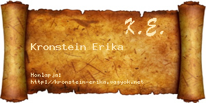 Kronstein Erika névjegykártya